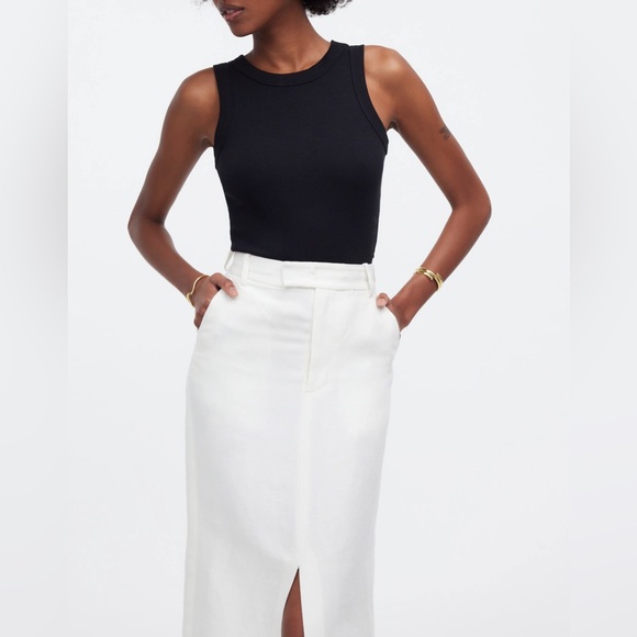 Madewell Black and White Midi Skirt - Picture 5 of 13